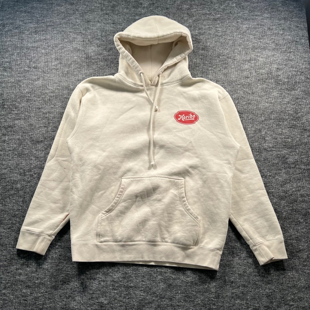 Stance x Haribo Graphic Hoodie Cream Heavyweight Pullover Mens Medium 5296